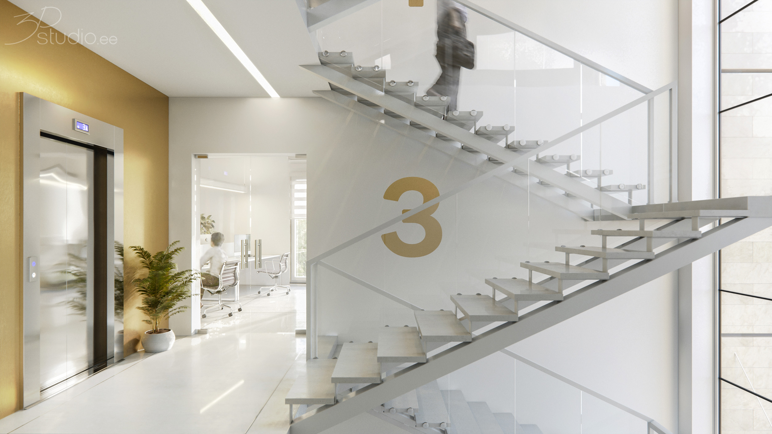 3D, Office, Interior render, Visualization